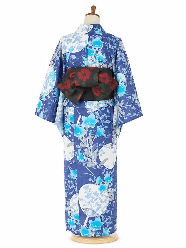 レンタル 浴衣 フルセット レディース 女性 青 No64