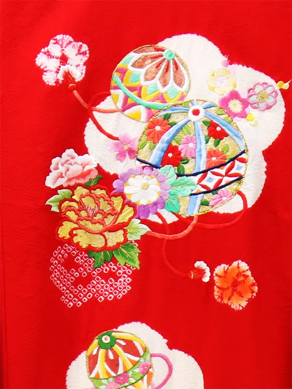 【正絹】お宮参り女の子/花/産着/初着