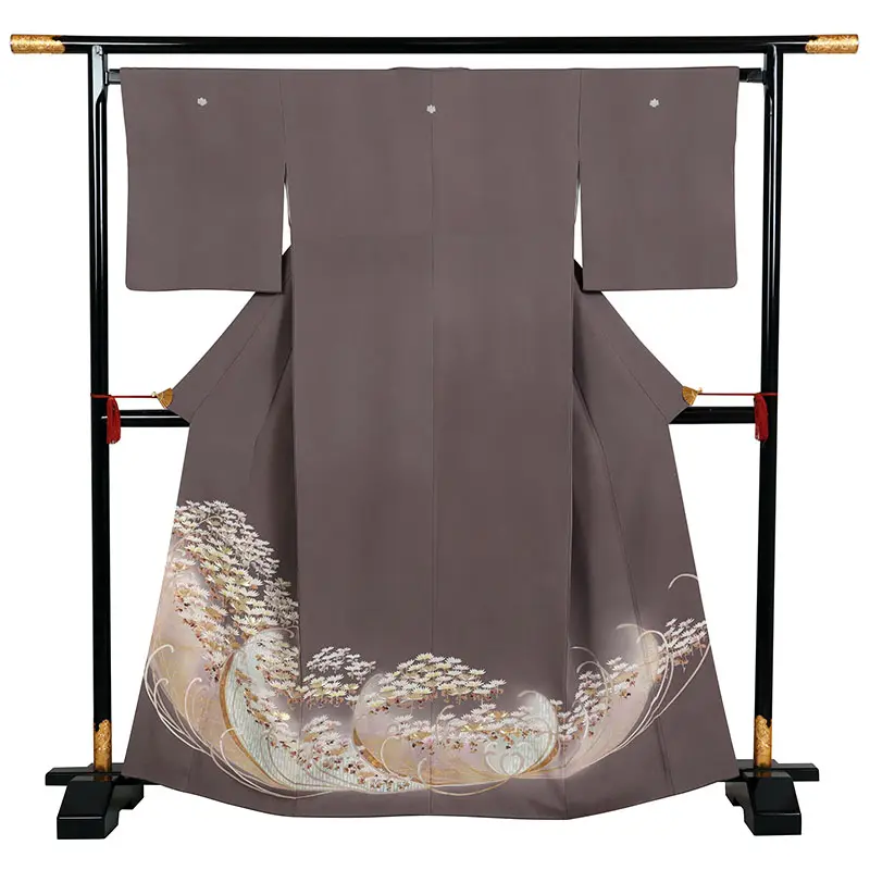 色留袖・紫系・三つ紋・五三の桐 0239