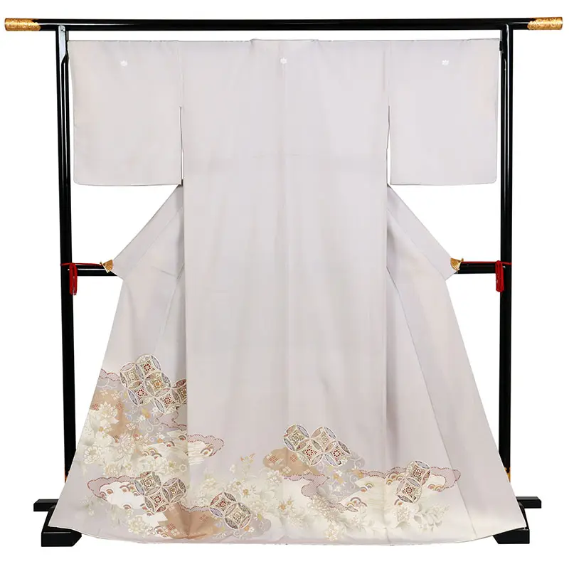 色留袖・広幅・グレー系・五つ紋・五三の桐 0249