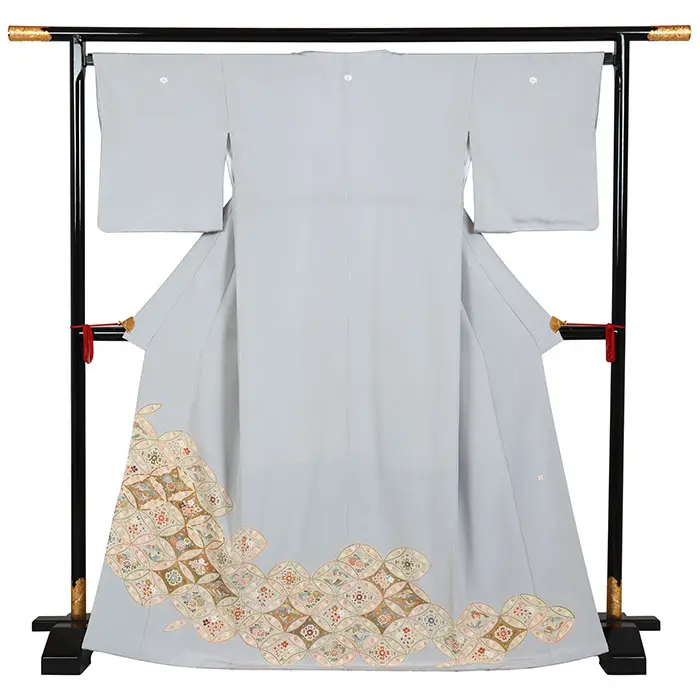 色留袖・グレー系・五つ紋・五三の桐 0257