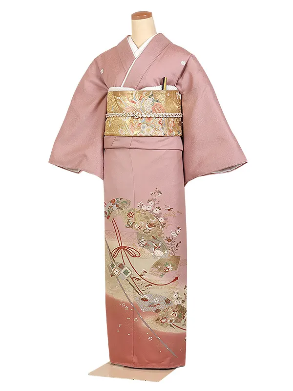 色留袖・ピンク系・五つ紋・五三の桐 0265