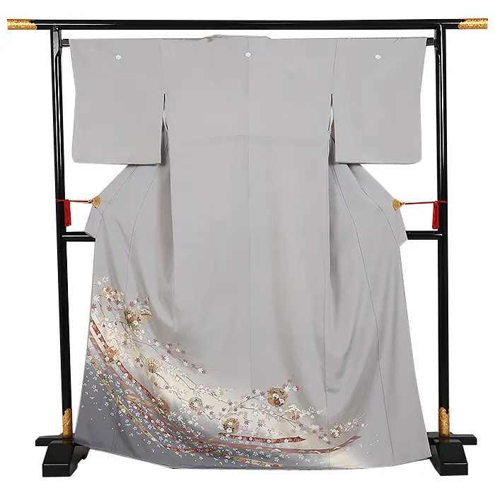 色留袖・グレー系・五つ紋・五三の桐 0266