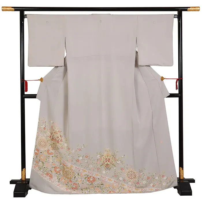 色留袖 三つ紋 グレー系 0280