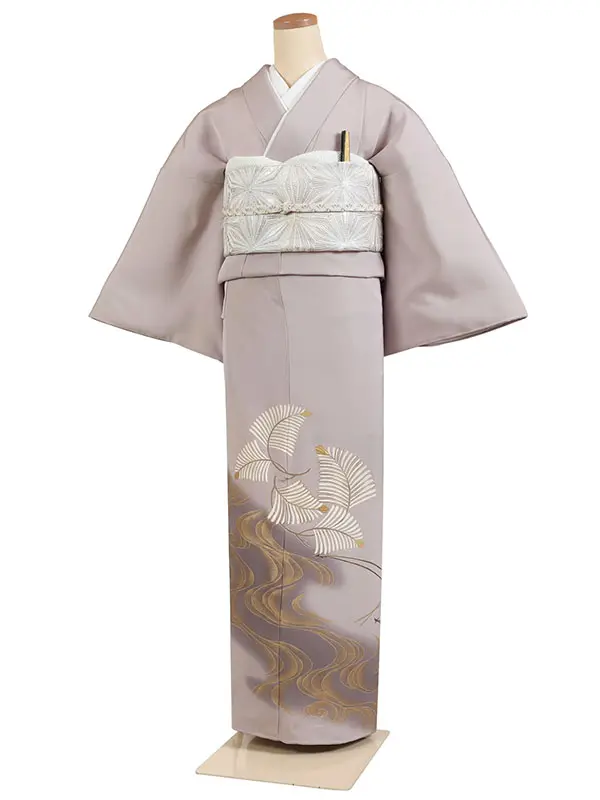 色留袖 三つ紋 グレー系 0284