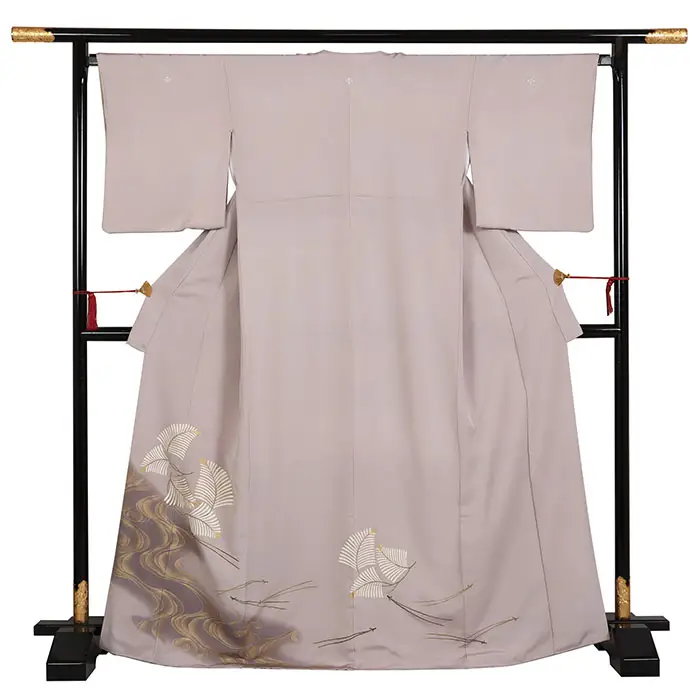 色留袖 三つ紋 グレー系 0284