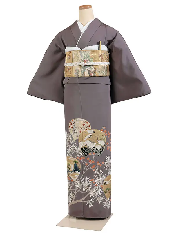 色留袖 一つ紋 グレー系 0278