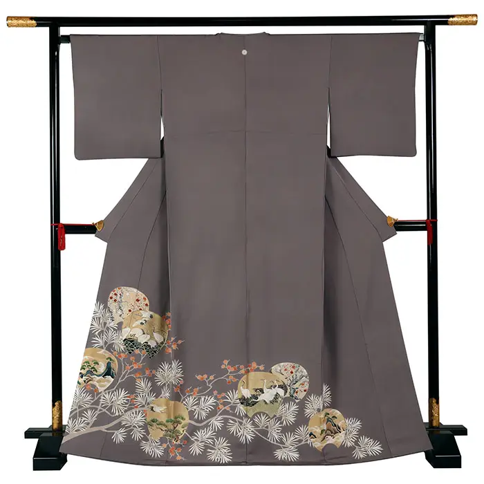 色留袖 一つ紋 グレー系 0278