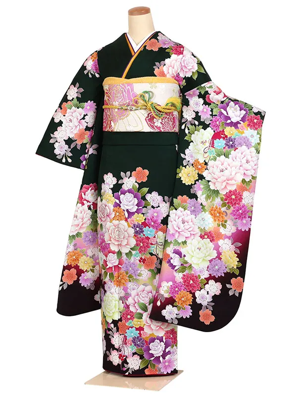 振袖 緑系 花束 0890