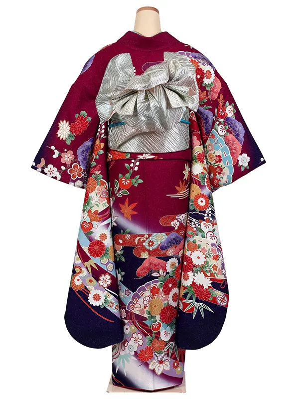 振袖 紫系  IKKO RED RABEL 扇に四季花 0896