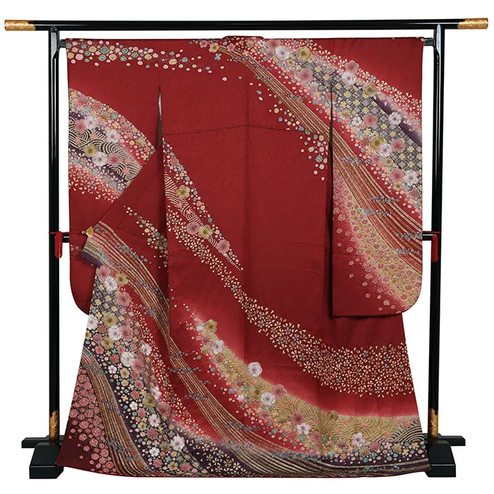 振袖 赤系 辻が花 0919