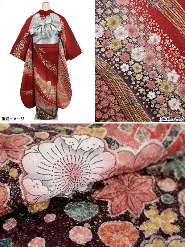 振袖 赤系 辻が花 0919