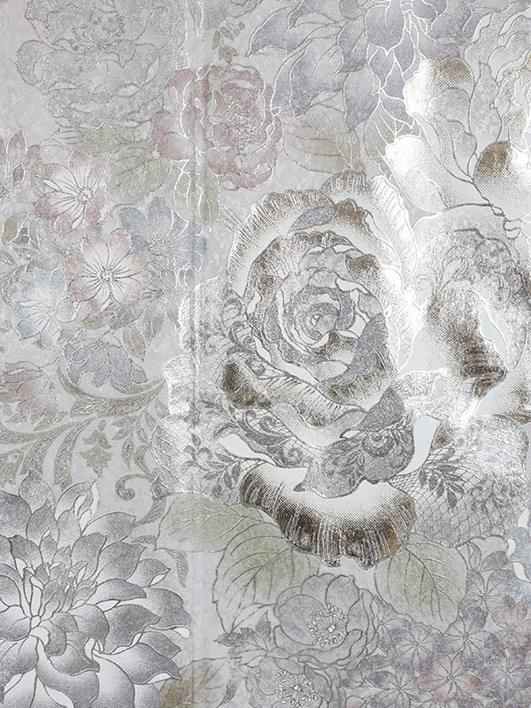 振袖 グレー系 薔薇唐草 金彩加工 0930