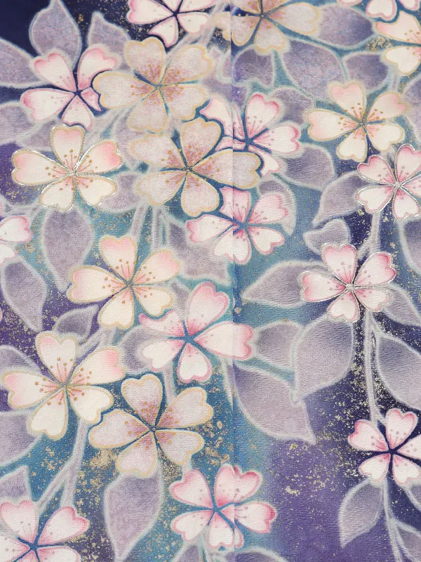 振袖 青系 枝垂桜 961