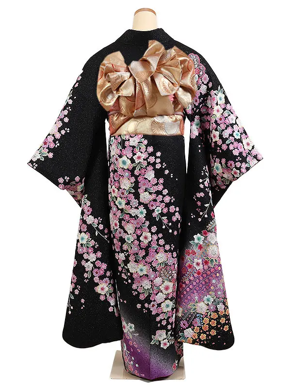 振袖 黒系 辻が花 0965
