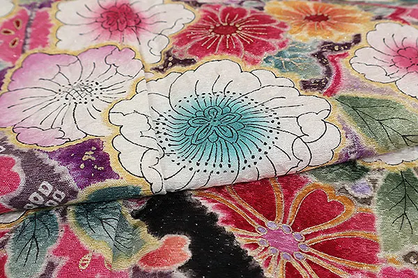 振袖 黒系 辻が花 0965