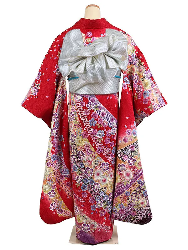 振袖 赤系 辻が花 0966