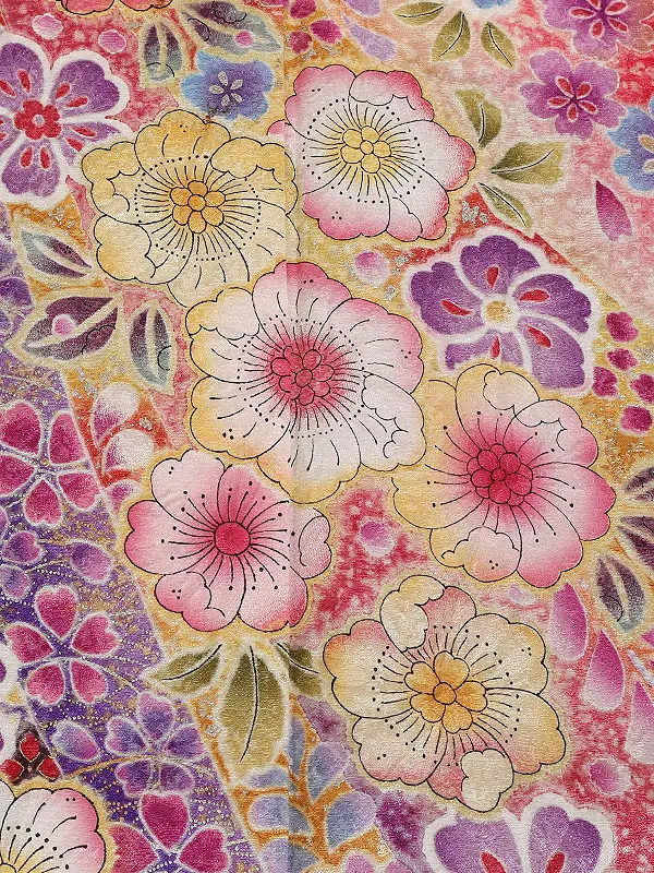 振袖 赤系 辻が花 0966