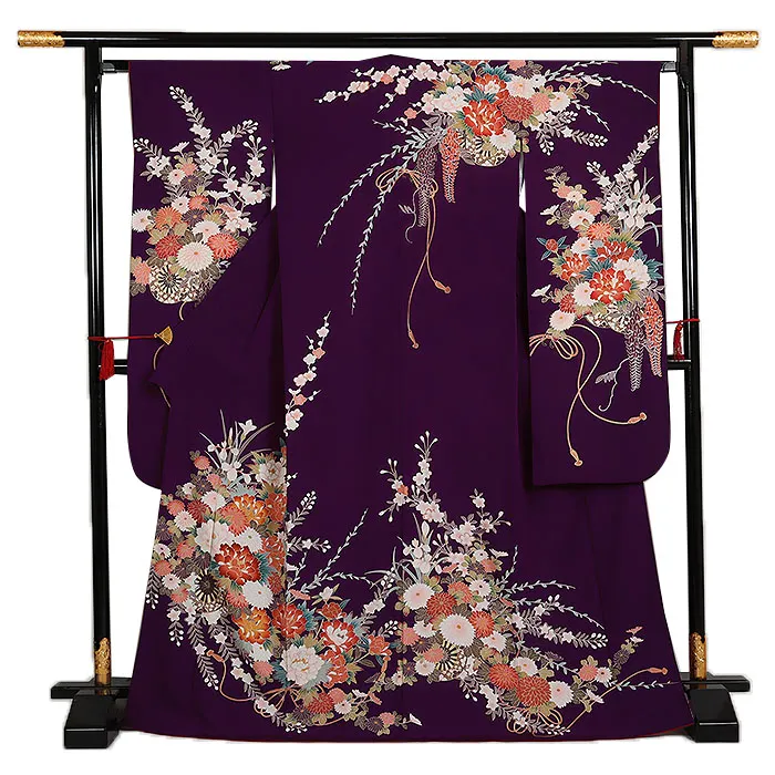 振袖 紫系 花車 0971