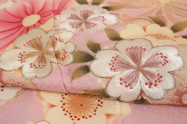 振袖 ピンク系 桜と菊尽くし 0974
