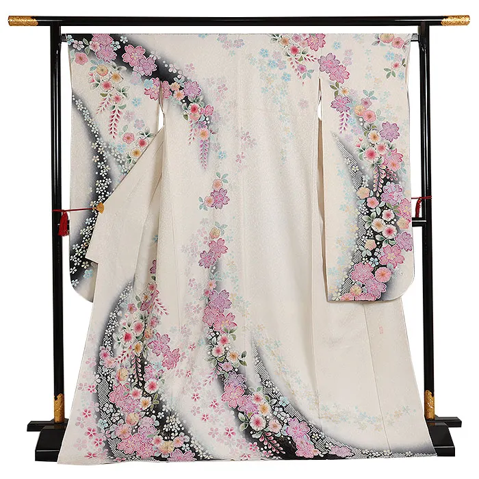 振袖 白系 絞り 辻が花 0980