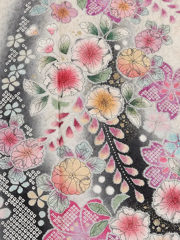 振袖 白系 絞り 辻が花 0980