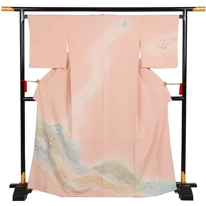 訪問着 ピンク系 四季花 1241