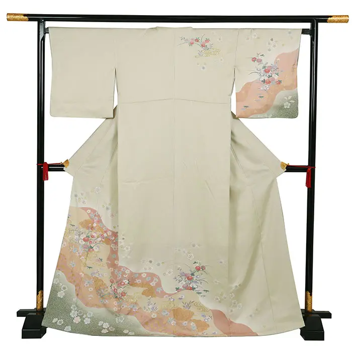 訪問着 緑系 四季花 1281