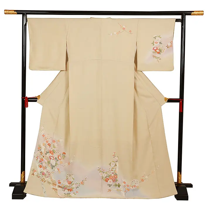 訪問着 ベーシュ系 四季花 1282