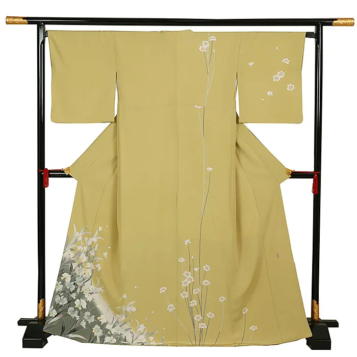 訪問着 からし系 四季花 1283