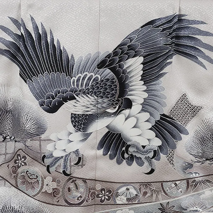 かんたん七五三レンタル・5才男児袴 ベージュ系鷹 ベージュ系袴 0110