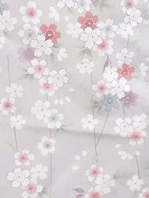 七五三・3才女児被布 ピンク系×シルバー系 枝垂桜 3168
