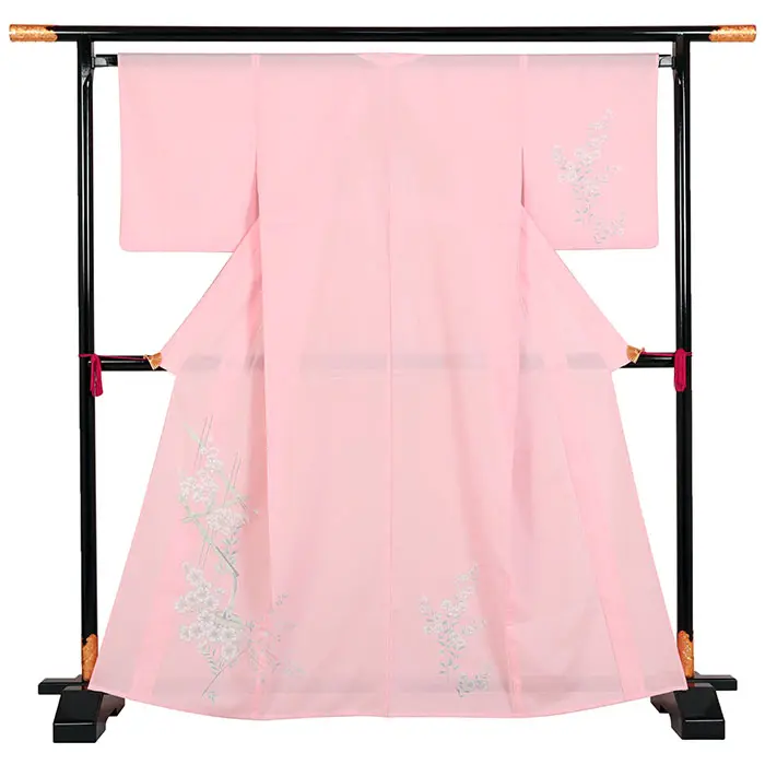 夏物絽訪問着 ピンク地 桔梗 152