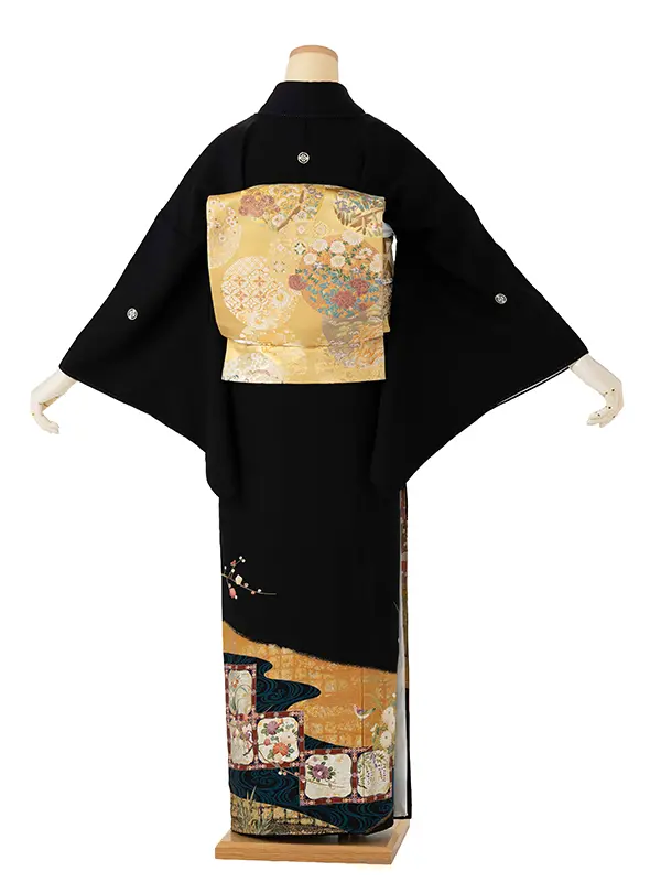 留袖 6524 ゆったりサイズ 梅にうぐいす観世流水