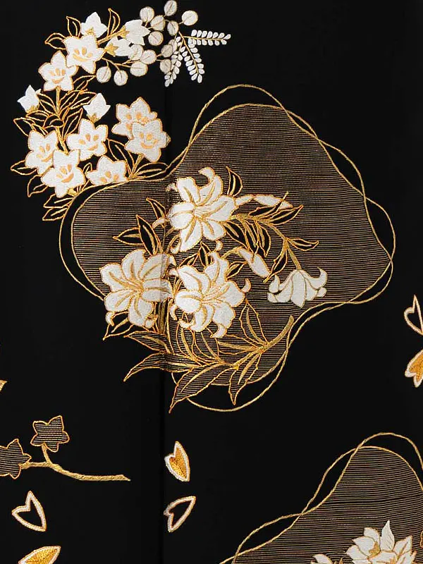 留袖 6529 手刺繍 菅縫い 菖蒲 最高級品 Sサイズ