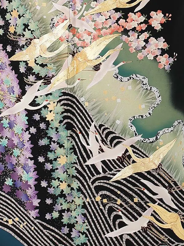 留袖 6530 観世流水に飛翔鶴