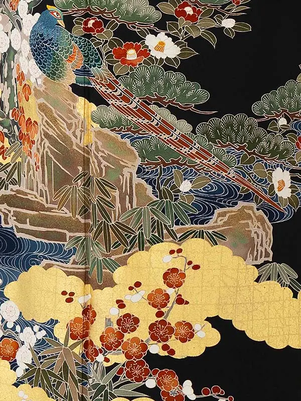 留袖 6532 松竹梅に雉 金の雲取り