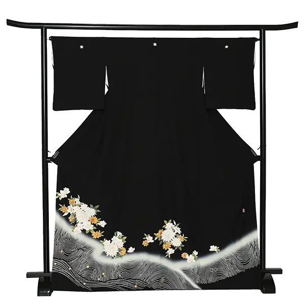 留袖 6537 鹿の子流水に芍薬 Sサイズ