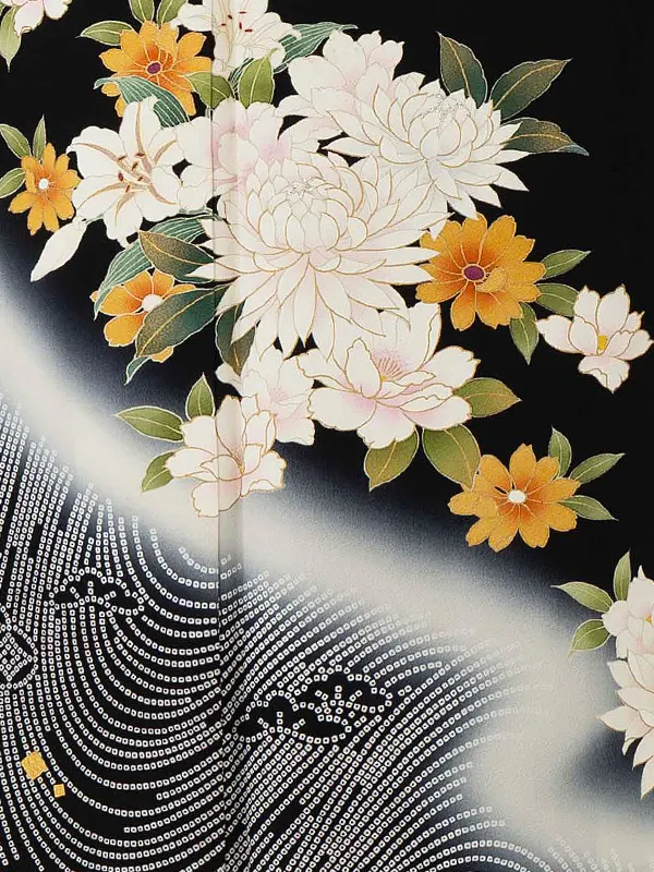 留袖 6537 鹿の子流水に芍薬 Sサイズ