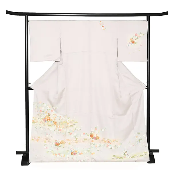 【正絹】訪問着 淡藤色 地紙 牡丹に小花