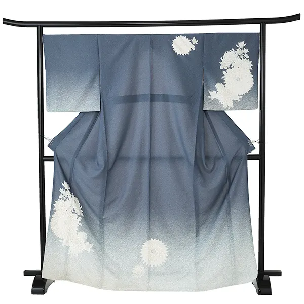 【トールサイズ】訪問着 ジャパンスタイル グレー 万寿菊