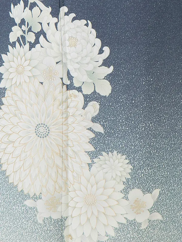 【トールサイズ】訪問着 ジャパンスタイル グレー 万寿菊