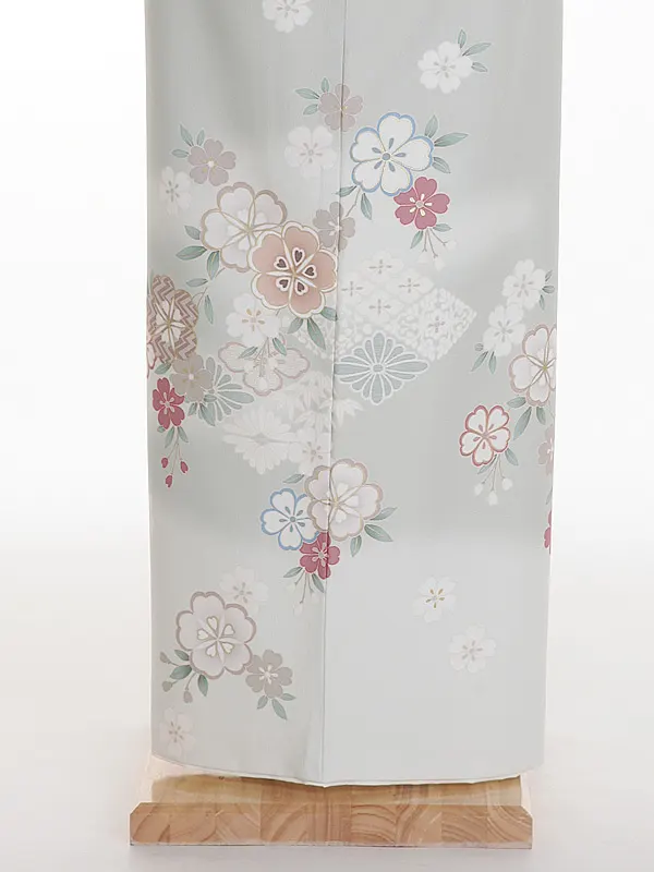 【Sサイズ】訪問着 ジャパンスタイルくすみグリーン 桜