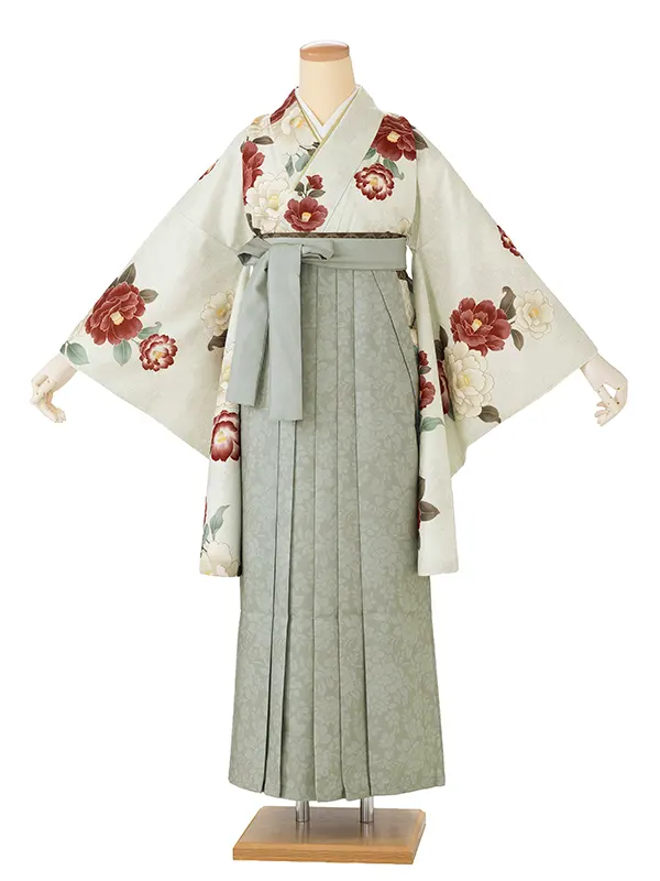 アイボリー 芍薬/グレージュ ボタニカルプリント