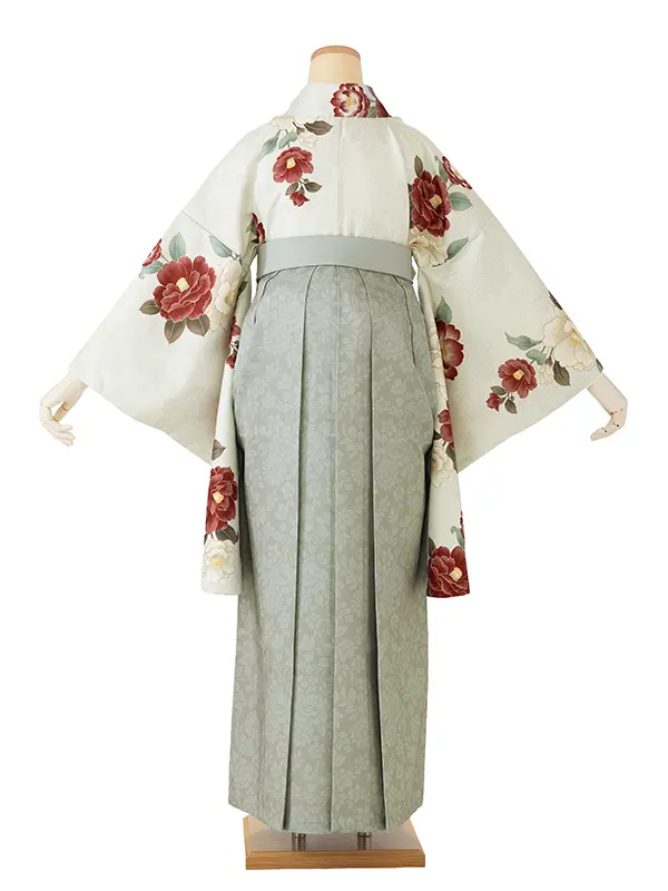 アイボリー 芍薬/グレージュ ボタニカルプリント