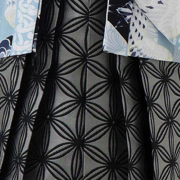 かんたん七五三男児3歳　234A　ジャパンスタイル 水色 鳳凰/銀 七宝つなぎ