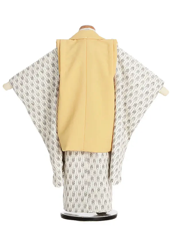 七五三男児３歳　359B　からし　兜/白・茶　矢羽根