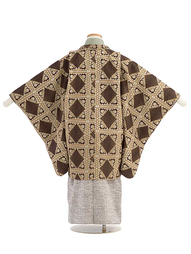 かんたん七五三男児5歳5590 ラフィネココ オークル ダイヤレース/ブラウン