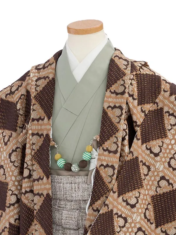 かんたん七五三男児5歳5590 ラフィネココ オークル ダイヤレース/ブラウン