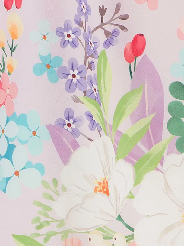 七五三女児 2歳3歳 2029 花わらべ ピンク/くすみ紫 カラフルフラワー